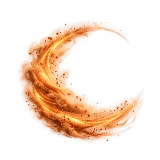 Orange desert-dust crescent