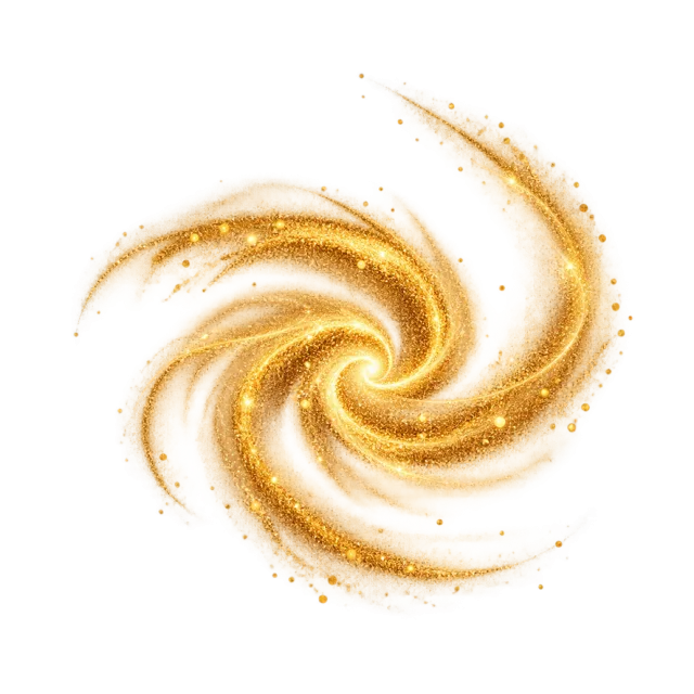 Golden sand spiral with fine grains
