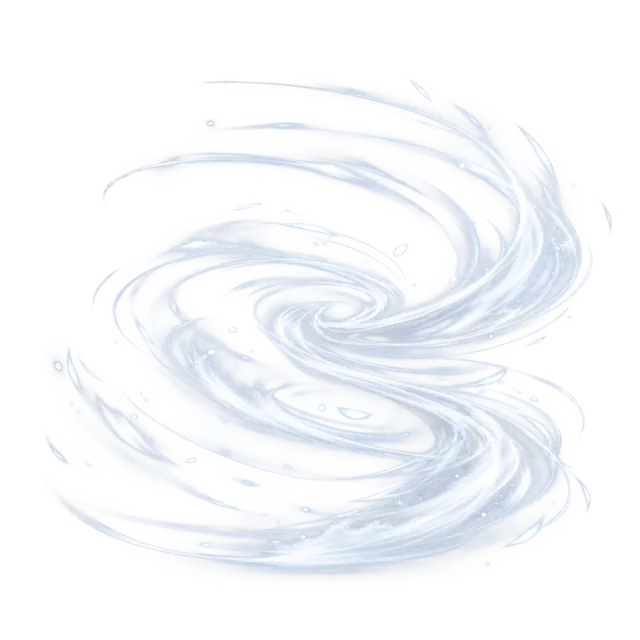 White curved wind streaks forming an S shape
