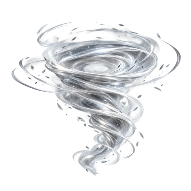 Silver-gray spinning wind funnel