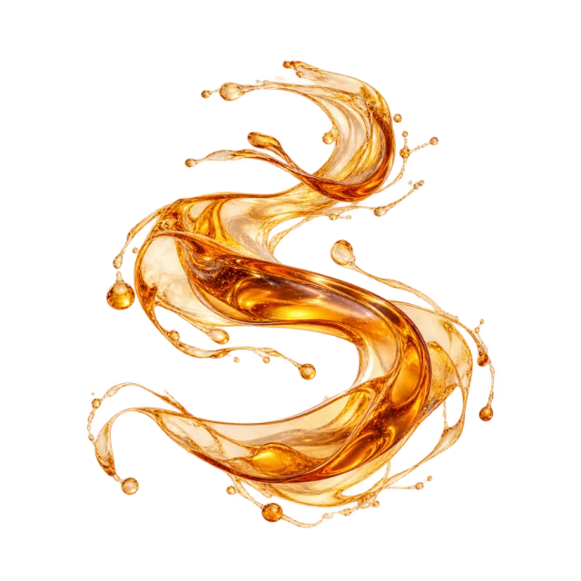 Amber translucent resin-like curl
