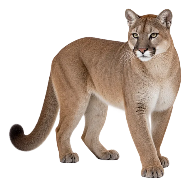 Realistic-style illustration of cougar with a tawny coat and pale muzzle