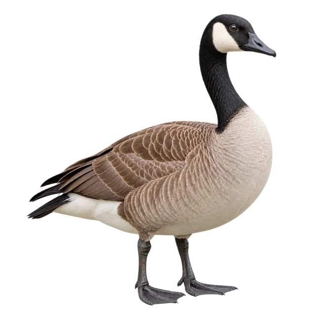 Realistic-style illustration of canada goose with a black neck and pale cheek patch