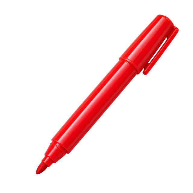 Realistic-style illustration of red marking pen