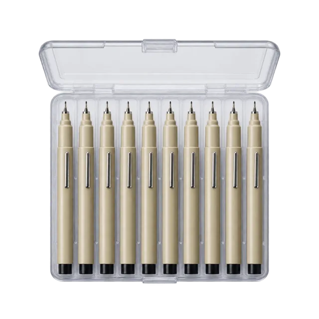 Realistic-style illustration of fine liner pen set