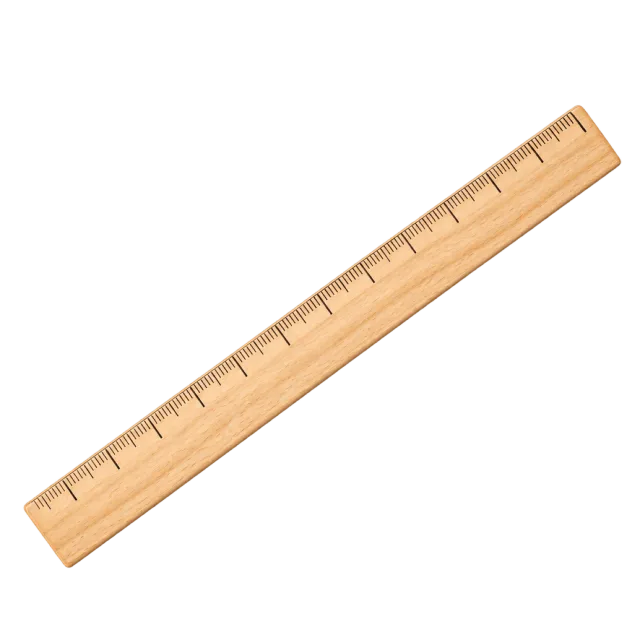 Realistic-style illustration of wooden ruler