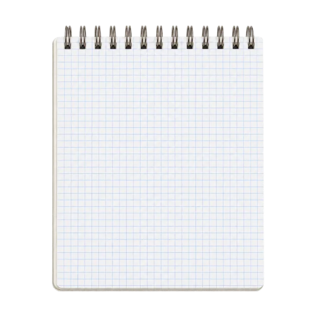 Realistic-style illustration of blank graph paper pad