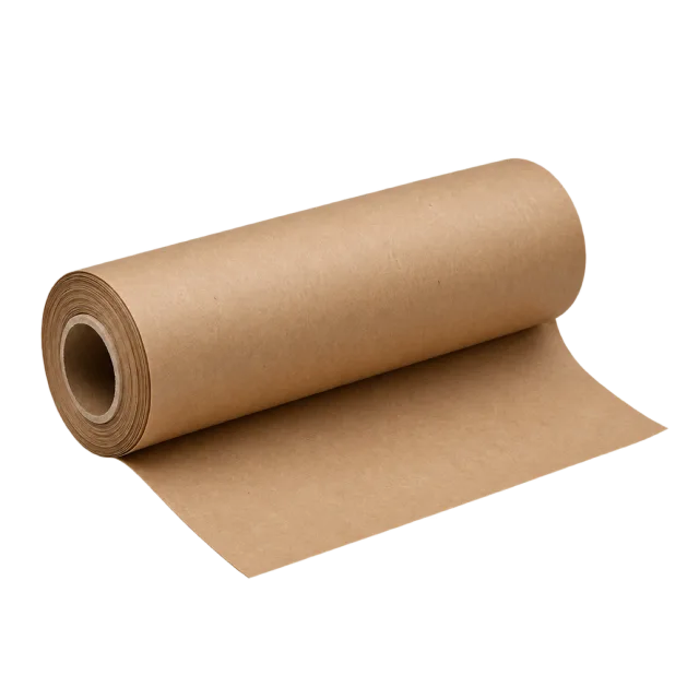Realistic-style illustration of rolled kraft paper