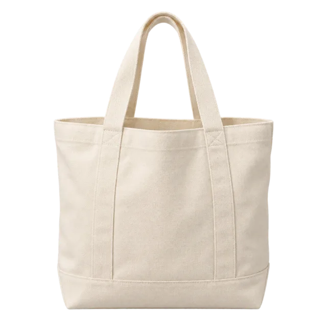 Realistic-style illustration of canvas book tote