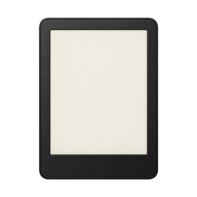Realistic-style illustration of e reader with blank cream screen