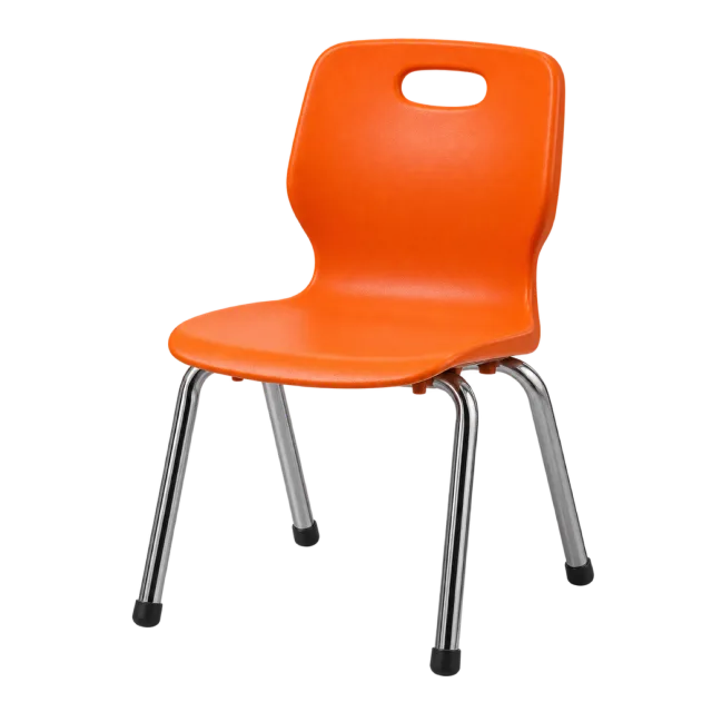 Realistic-style illustration of orange classroom chair