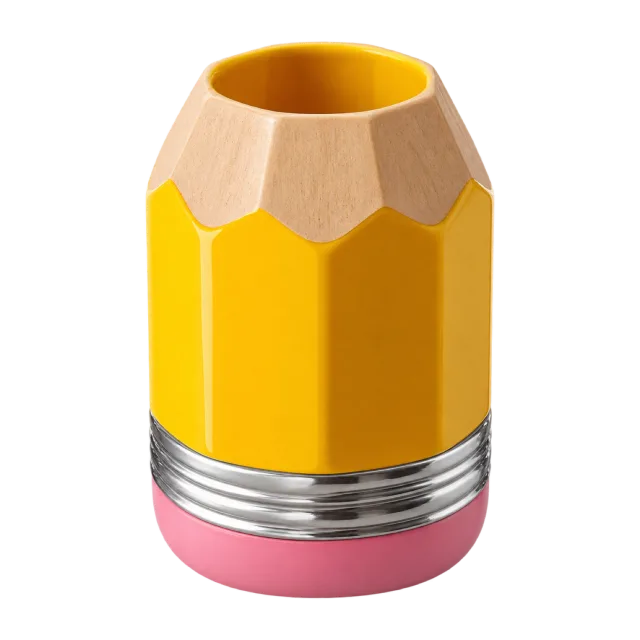 Realistic-style illustration of pencil shaped classroom storage pot