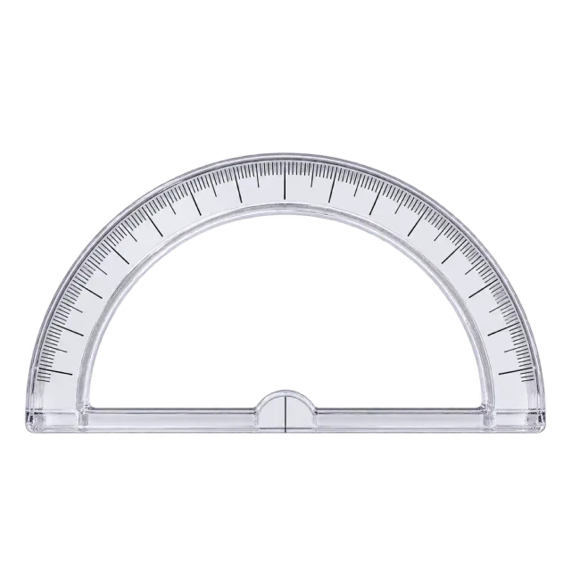 Realistic-style illustration of semicircle protractor