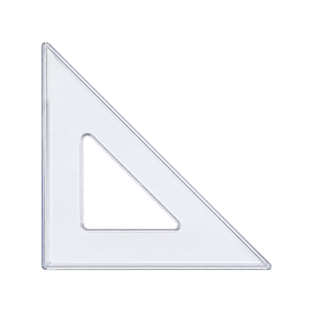 Realistic-style illustration of triangular set square