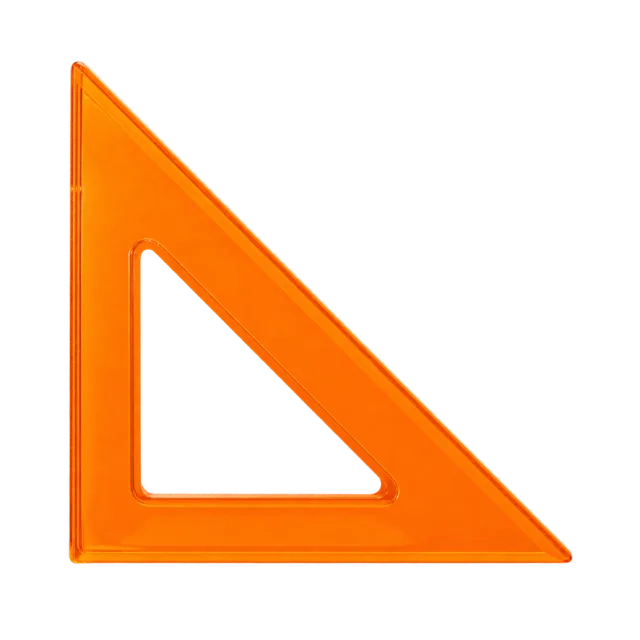 Realistic-style illustration of orange drafting triangle