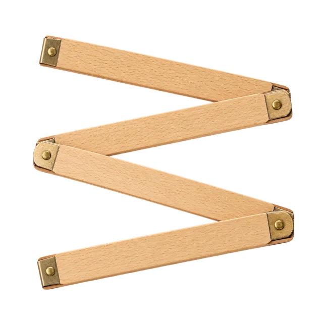 Realistic-style illustration of folding wooden measuring stick