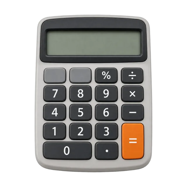 Realistic-style illustration of calculator with number keys