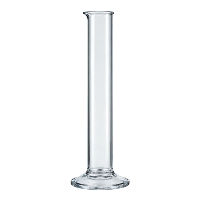 Realistic-style illustration of clear glass measuring cylinder