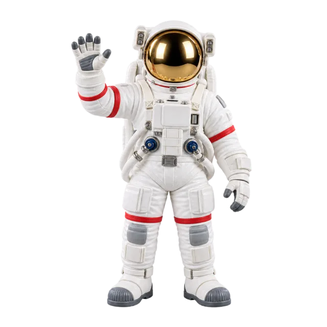 Realistic-style illustration of astronaut figurine for a space lesson