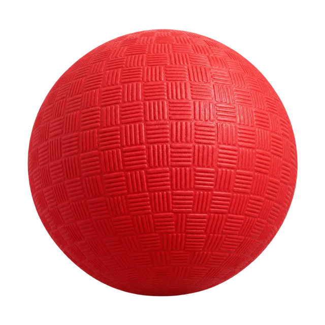 Realistic-style illustration of red rubber playground ball