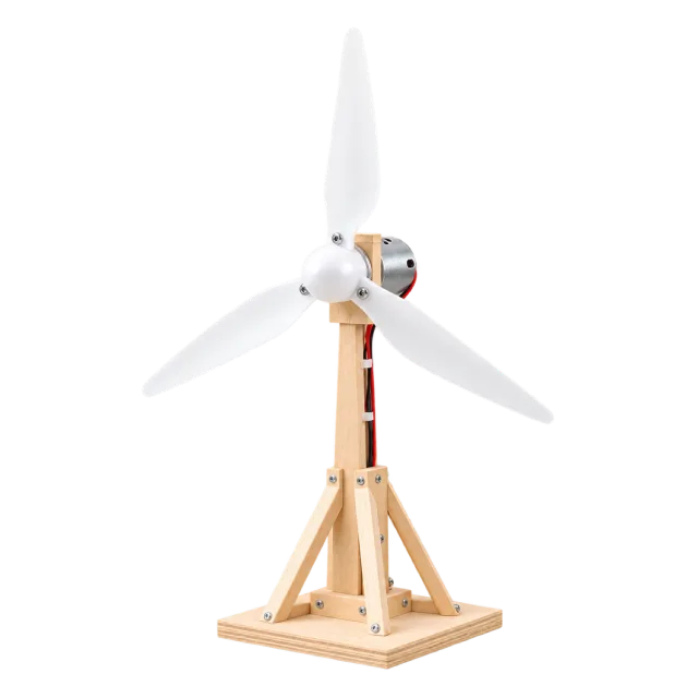 Realistic-style illustration of student science project wind turbine model