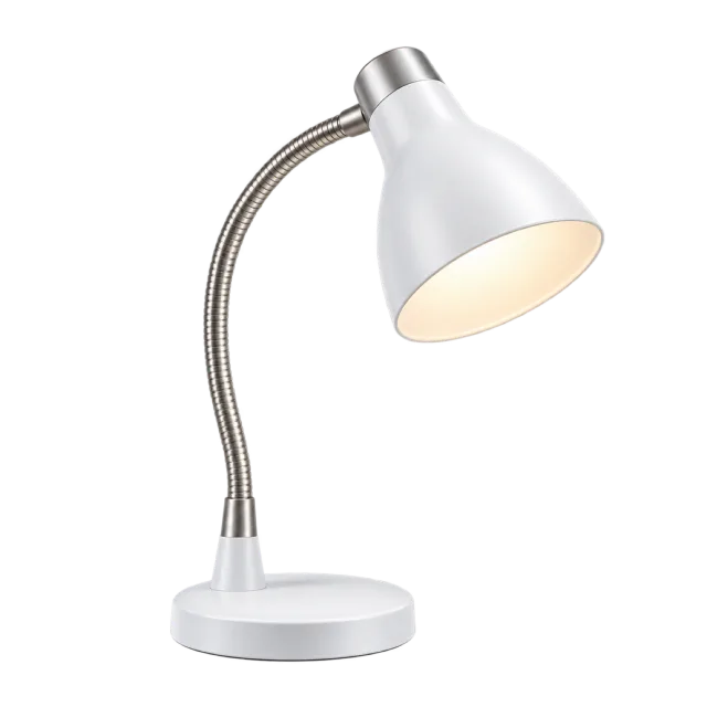 Realistic-style illustration of desk lamp with flexible neck