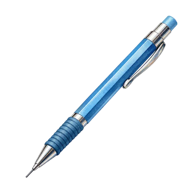 Watercolor-style illustration of mechanical pencil