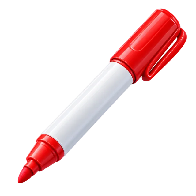 3D-style illustration of red marker with white barrel