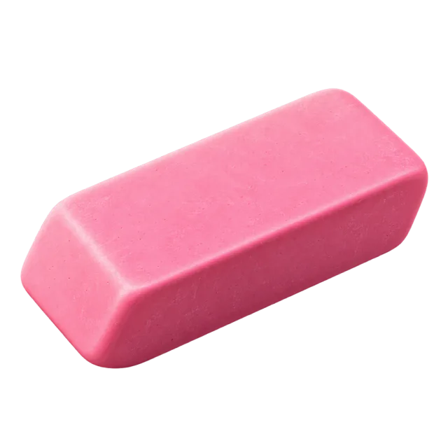 3D-style illustration of pink rectangular eraser