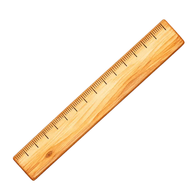 Watercolor-style illustration of wooden ruler