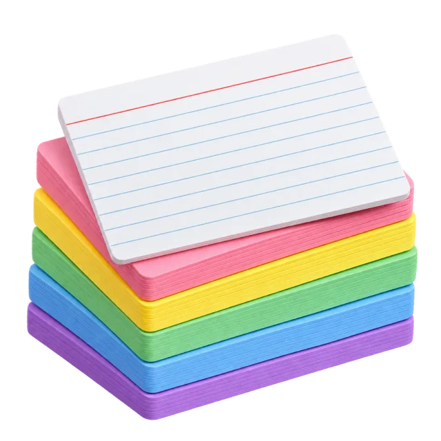3D-style illustration of blank index card bundle