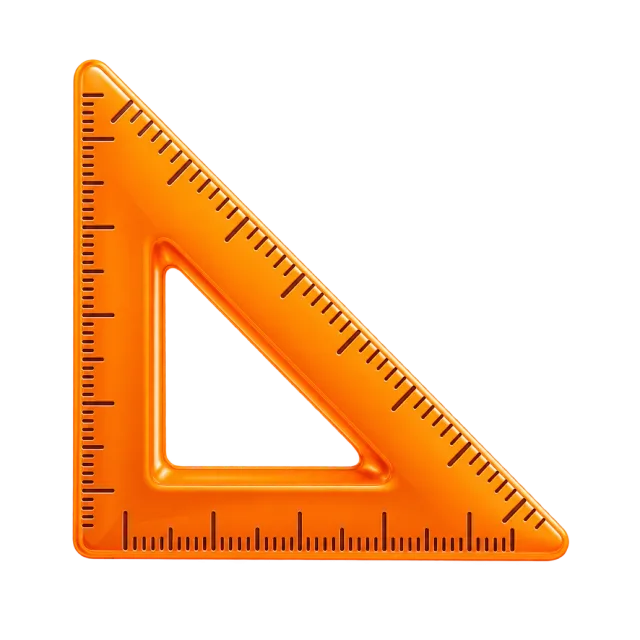 3D-style illustration of orange drafting triangle