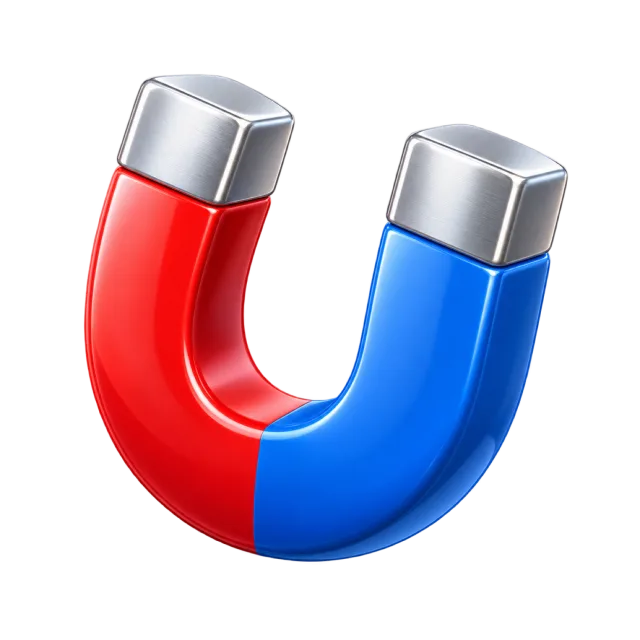 3D-style illustration of red and blue horseshoe magnet