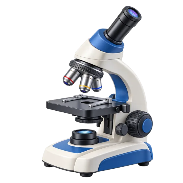 3D-style illustration of school microscope