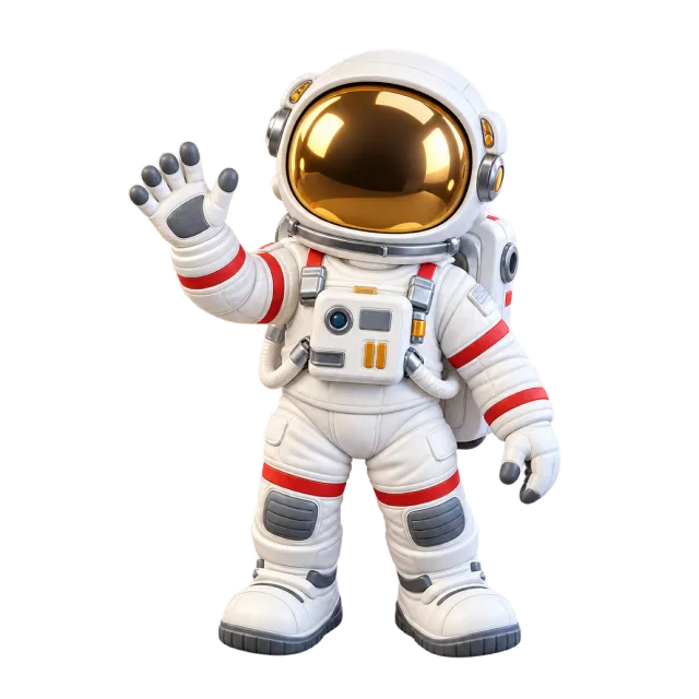 3D-style illustration of astronaut figurine for a space lesson