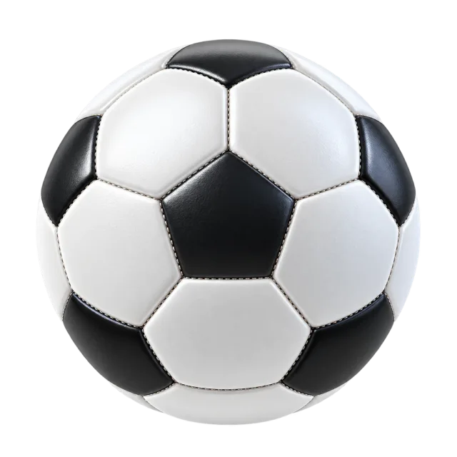 3D-style illustration of classic soccer ball