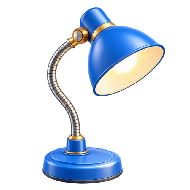 3D-style illustration of desk lamp with flexible neck