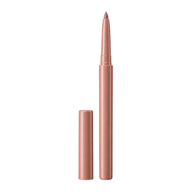 Realistic-style illustration of retractable nude lip liner pencil with cap