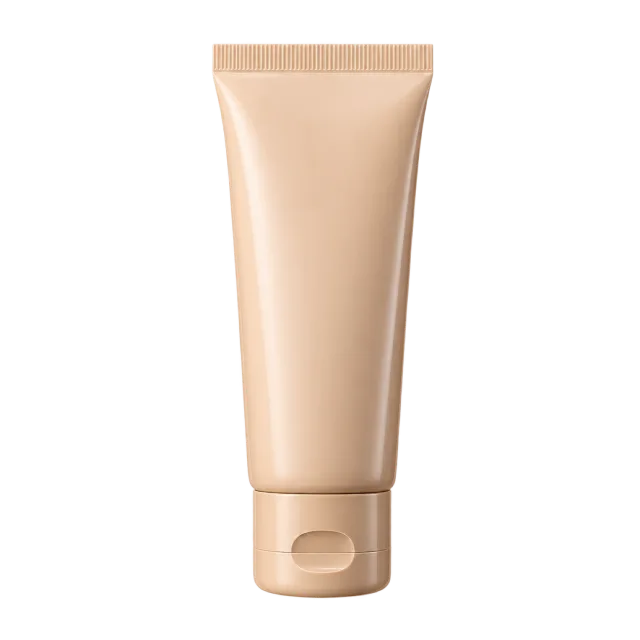 Realistic-style illustration of skin tint in beige squeeze tube