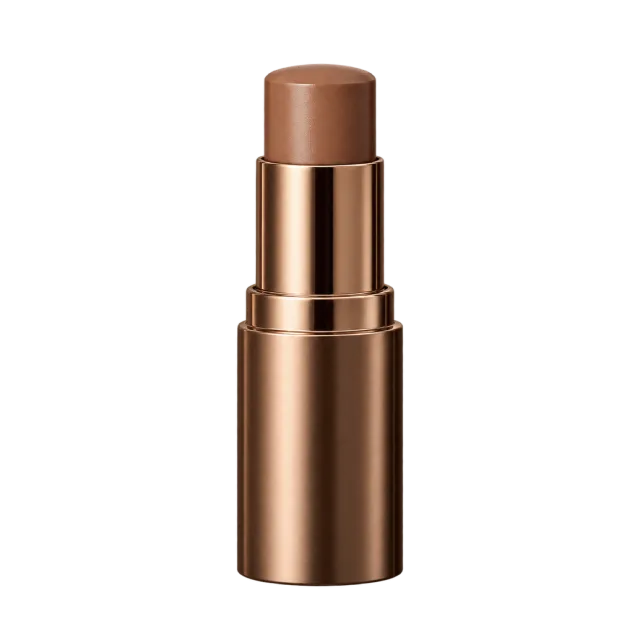 Realistic-style illustration of cream contour stick in bronze tube