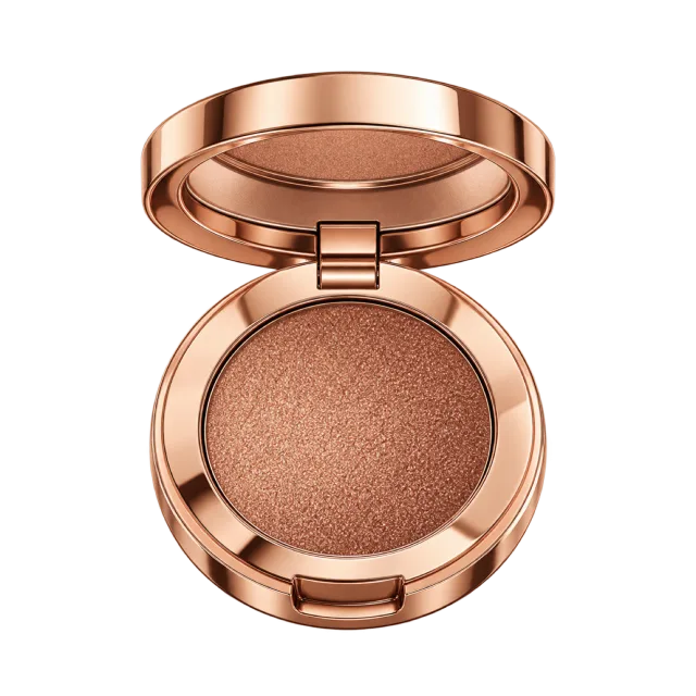 Realistic-style illustration of copper metallic single eyeshadow compact