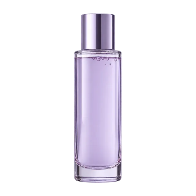 Realistic-style illustration of lavender colored toner bottle