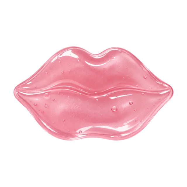 Realistic-style illustration of pink lip shaped gel mask