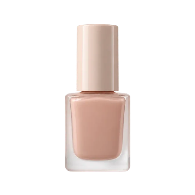 Realistic-style illustration of nude nail polish in frosted bottle