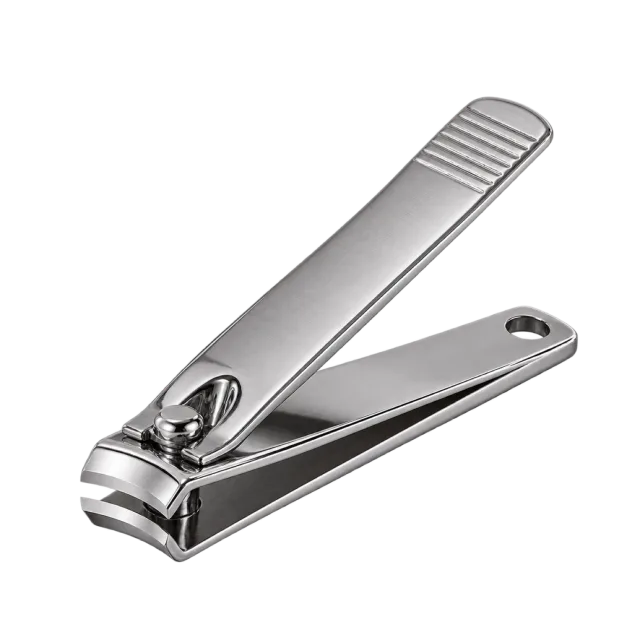 Realistic-style illustration of stainless steel nail clippers