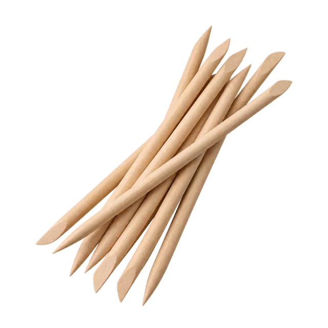Realistic-style illustration of wooden manicure sticks in small bundle
