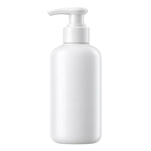 Realistic-style illustration of white conditioner pump bottle