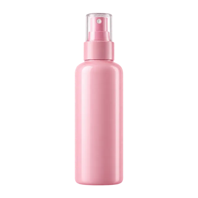 Realistic-style illustration of leave in conditioner spray in pink bottle