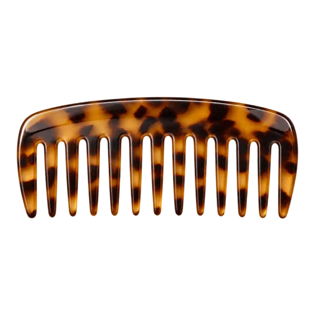 Realistic-style illustration of wide tooth tortoiseshell comb