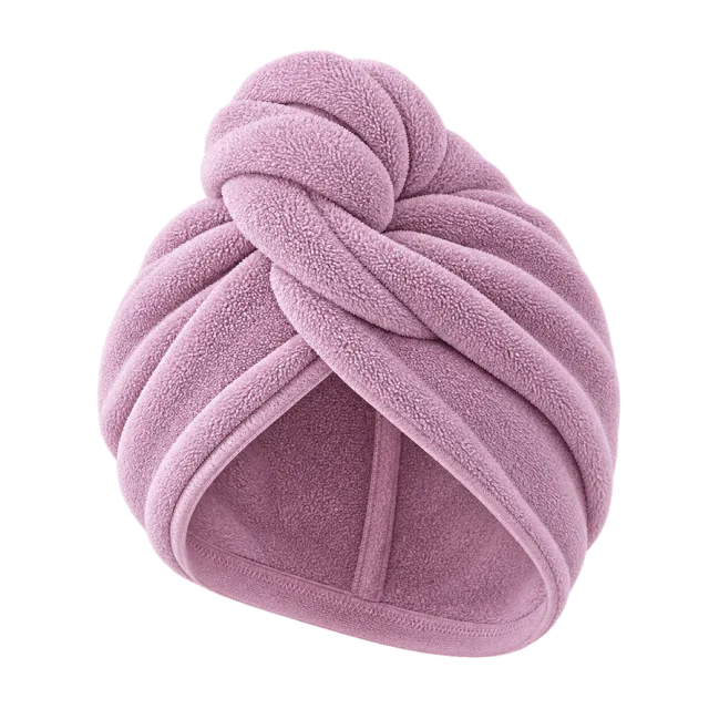 Realistic-style illustration of microfiber hair towel turban